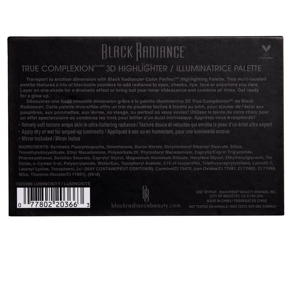 🦋$2 ~ Black Radiance 3D Highlighting Palette Make it Black Limited Edition - Picture 6 of 11